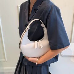 Half-moon Shoulder Bag PU Leather Crossbody Tote