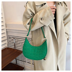 Stylish Faux Leather Shoulder Bag with Zipper for Women