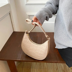 Stylish Faux Leather Shoulder Bag with Zipper for Women