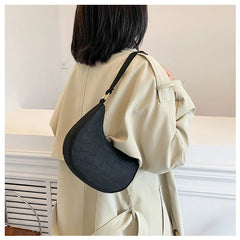 Stylish Faux Leather Shoulder Bag with Zipper for Women