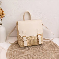 Woven Handbag Mini Retro Style Rattan Backpack