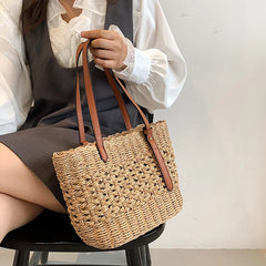 Straw Weave Bag for Women Summer Shoulder Handbags Beach Basket