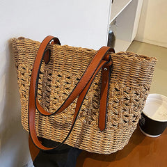 Straw Weave Bag for Women Summer Shoulder Handbags Beach Basket