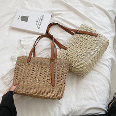 Straw Weave Bag for Women Summer Shoulder Handbags Beach Basket