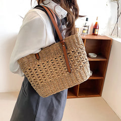 Straw Weave Bag for Women Summer Shoulder Handbags Beach Basket