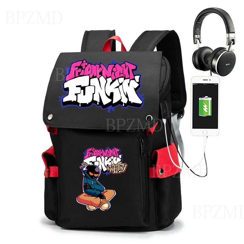 Street Backpack with USB Charging Port Anti-Theft School Bag