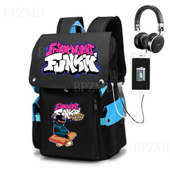 Street Backpack with USB Charging Port Anti-Theft School Bag