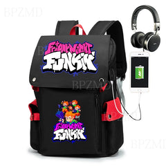 Street Backpack with USB Charging Port Anti-Theft School Bag