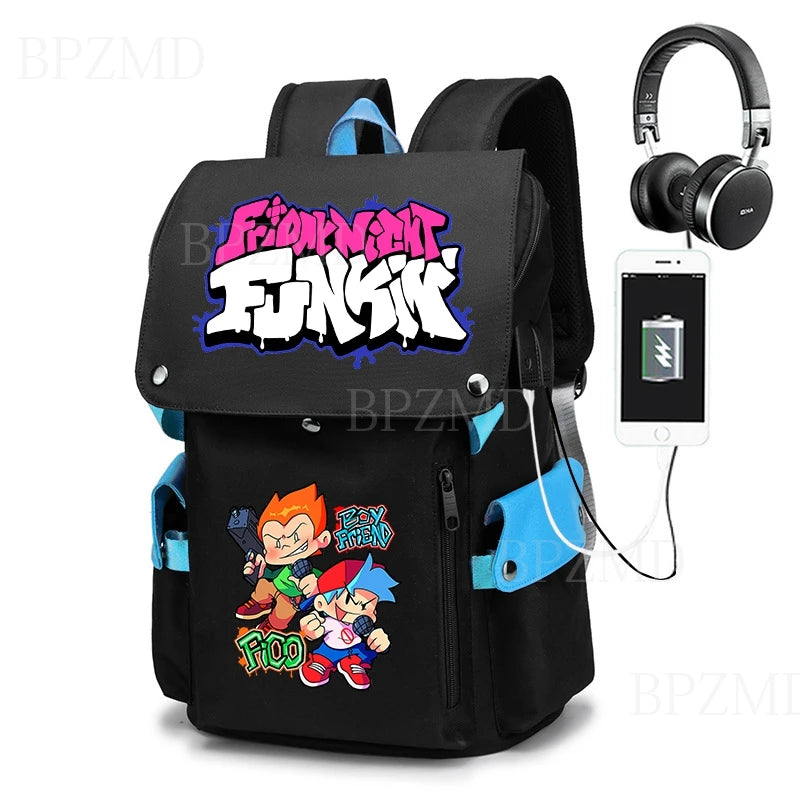 Street Backpack with USB Charging Port Anti-Theft School Bag