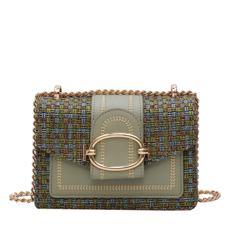 Wide Strap Shoulder Bags for Women Chain Messenger Crossbody Bags