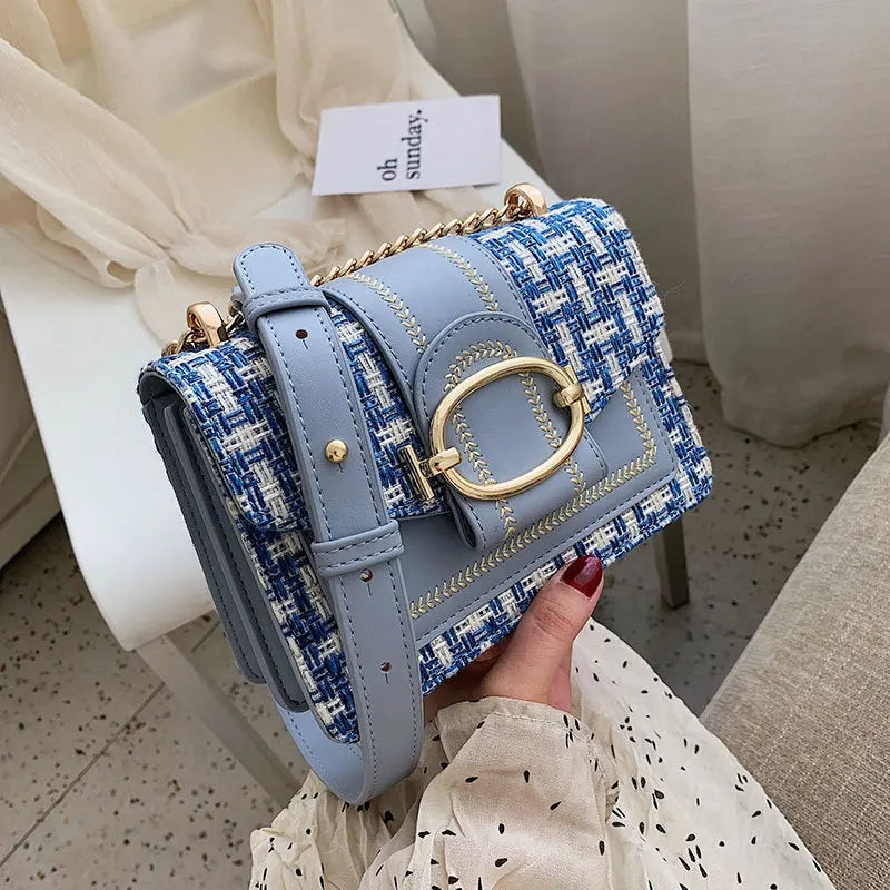 Women Lady Handbags Wide Strap Shoulder Bags Chain Messenger Crossbody Bags