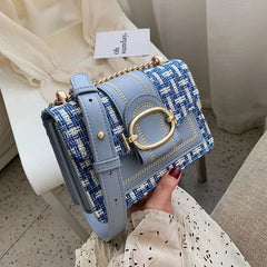 Women Lady Handbags Wide Strap Shoulder Bags Chain Messenger Crossbody Bags