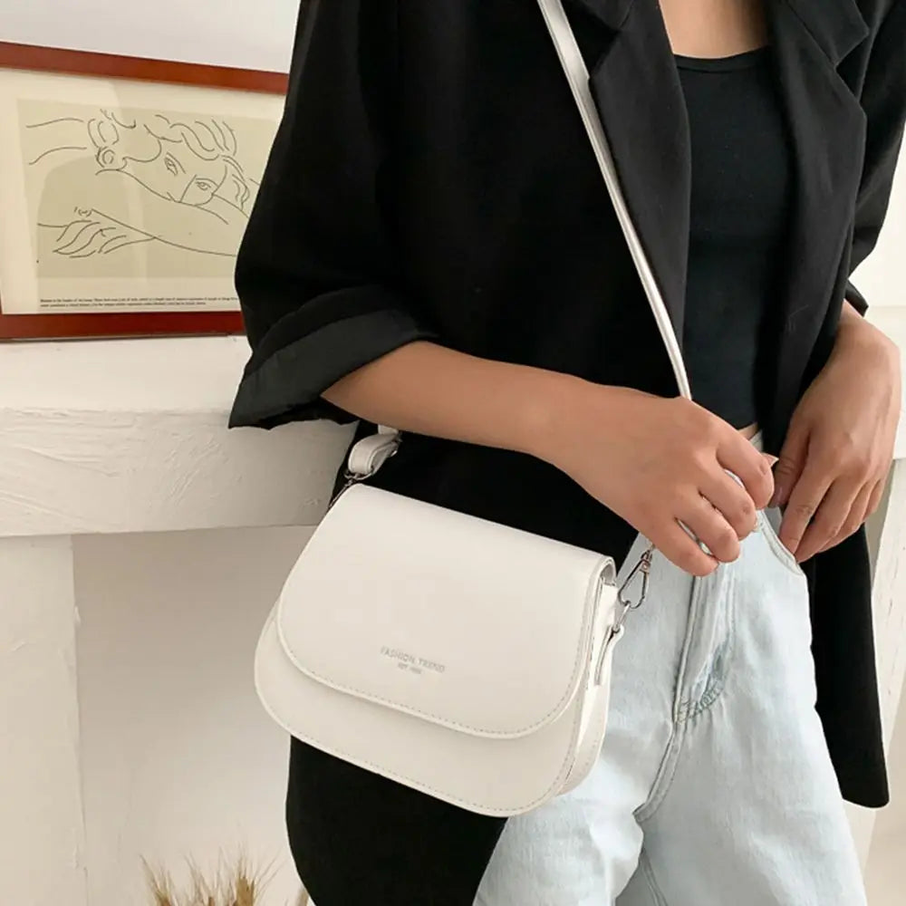 Women Saddle Shoulder Bag PU Leather Cross-body Messenger Handbag