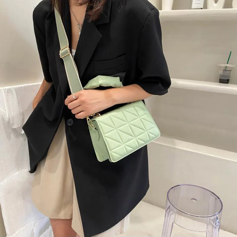 Plaid Crossbody Bag Flap Small Handbag Women Shoulder Messenger Bag