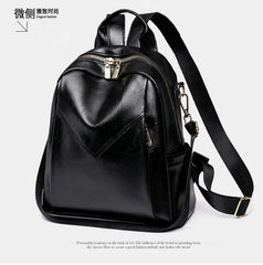 Soft Leather PU Backpack for Women Large Capacity Travel Schoolbag