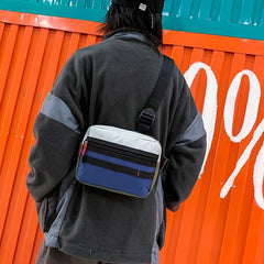 Streetwear Chest Bag Tri-Strap Men Women Patchwork HipHop Travel Chest Bag