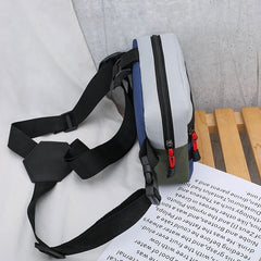 Streetwear Chest Bag Tri-Strap Men Women Patchwork HipHop Travel Chest Bag
