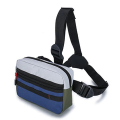 Streetwear Chest Bag Tri-Strap Men Women Patchwork HipHop Travel Chest Bag
