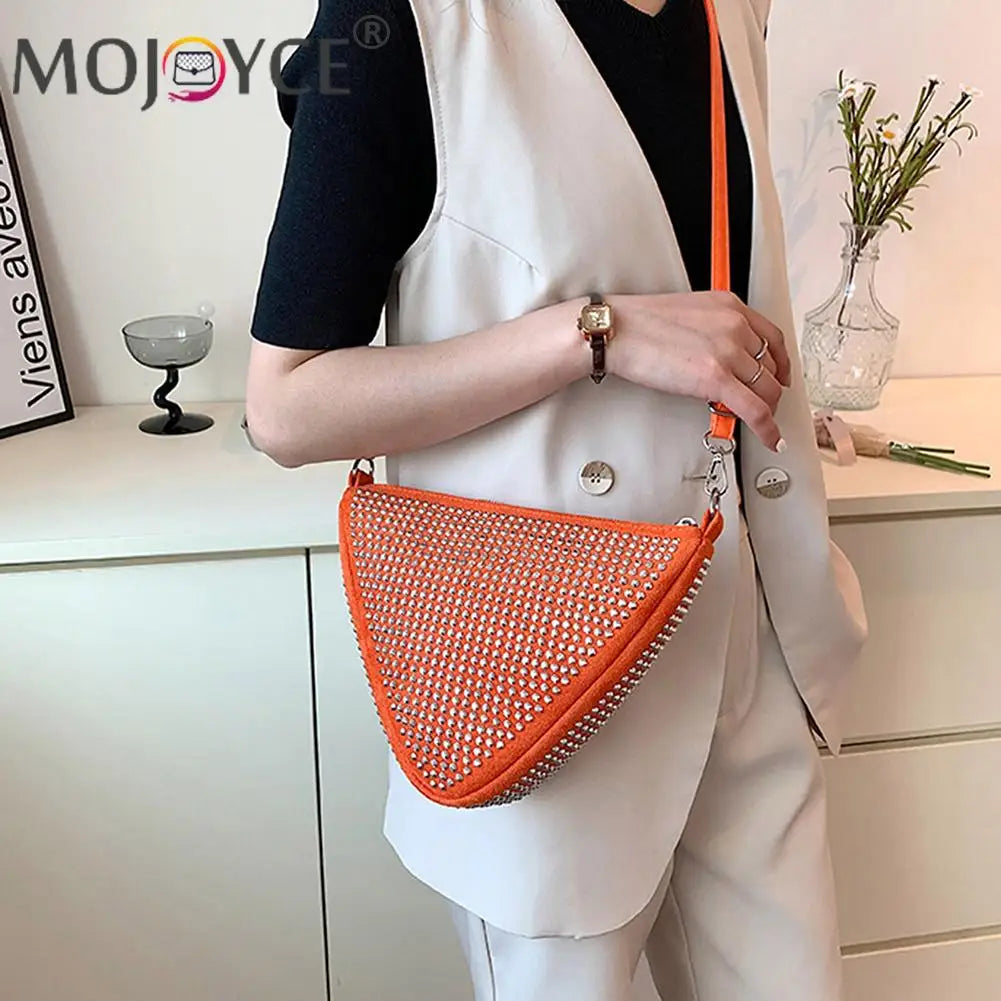 Triangle Rhinestones Shoulder Bag Messenger Bag for Women