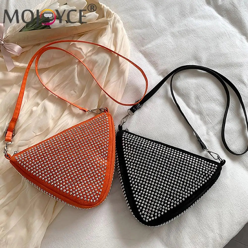 Triangle Rhinestones Shoulder Bag Messenger Bag for Women
