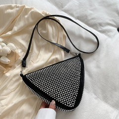 Triangle Rhinestones Shoulder Bag Messenger Bag for Women