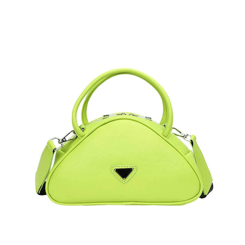 Triangle Women's Messenger Bag Y2K Handbag PU Leather Tote Shoulder Bag