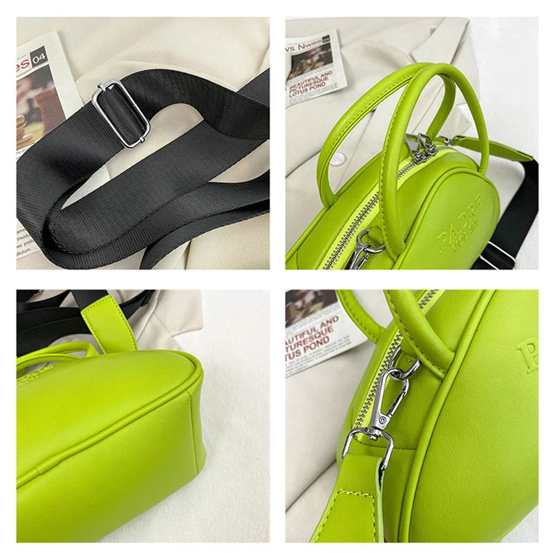 Triangle Women's Messenger Bag Y2K Handbag PU Leather Tote Shoulder Bag
