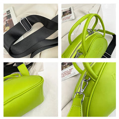 Triangle Women's Messenger Bag Y2K Handbag PU Leather Tote Shoulder Bag