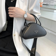Triangle Women's Messenger Bag Y2K Handbag PU Leather Tote Shoulder Bag