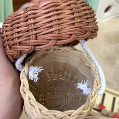 Hand-woven Bamboo Rattan Acorn-shaped Storage Basket