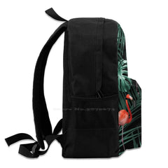 Tropical Flamingo Night Pattern Backpack For Student School Laptop Travel Bag