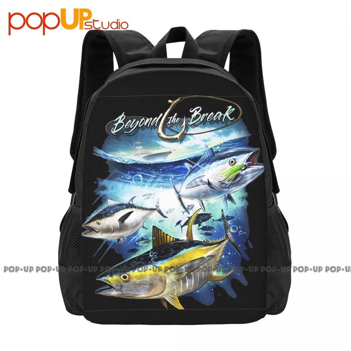 Tuna Fish Boat Boating Angler Off Shore Fishing Backpack