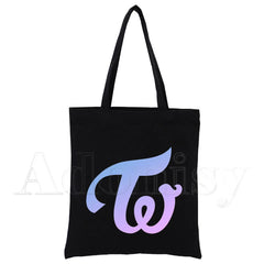 Twice Tote Bag Shopping Print Unisex Travel Canvas Bags Eco