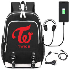 Twice Star Rucksack Backpack Bag w/ USB Port Teenagers Student School Bags