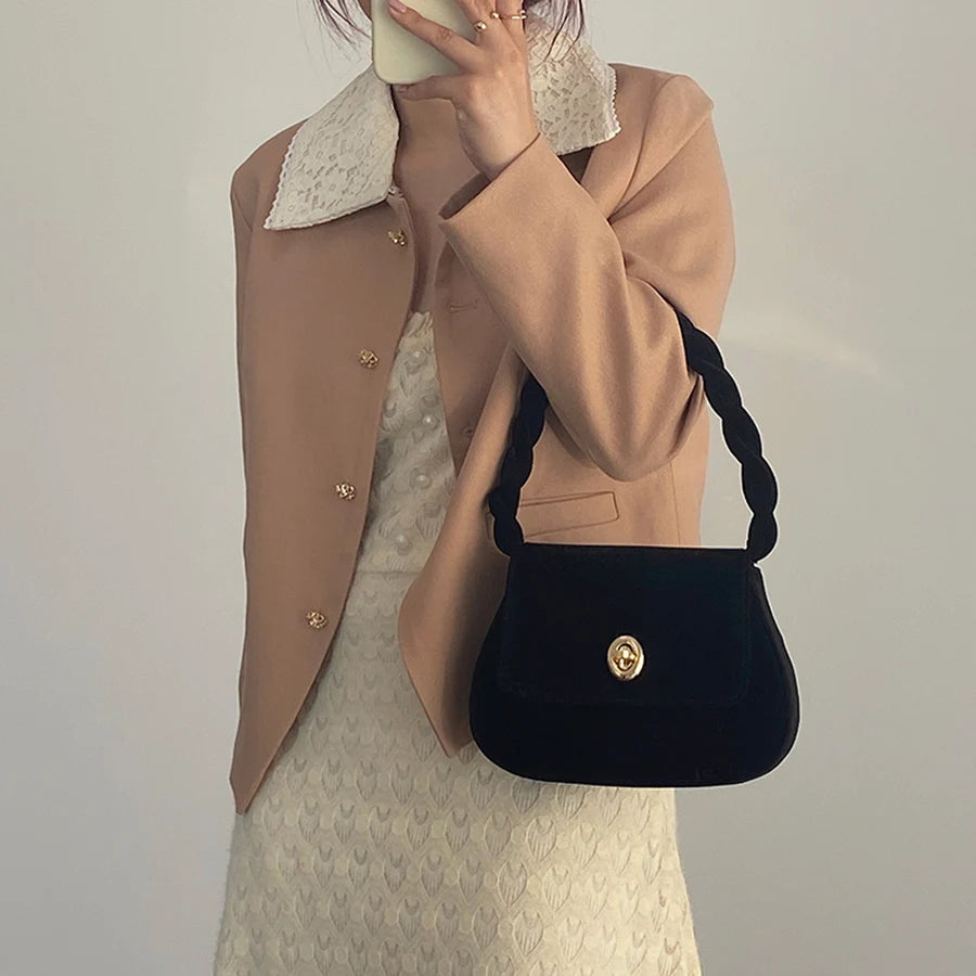 Retro Small Bag Lock Chain Cross Body Bags