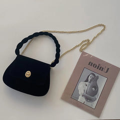 Retro Small Bag Lock Chain Cross Body Bags
