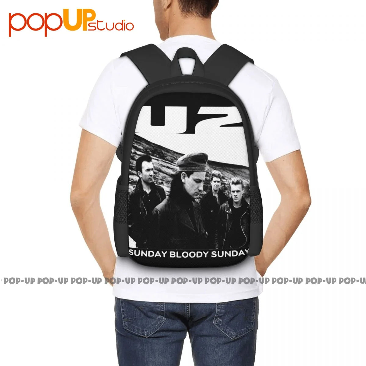 U2 Bono Rock Concert Zooropa Bloody Sunday Backpack Large Capacity Print
