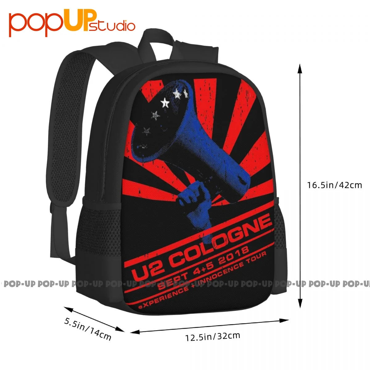 U2 Dublin Tour Backpack Vintage Art Print Gymnast Bag