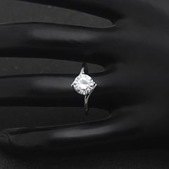 Sterling Silver Ring Clear Zircon Stone Wedding Engagement Gift
