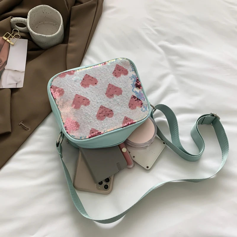 Sequins Crossbody Bag for Women Casual Shoulder Bag