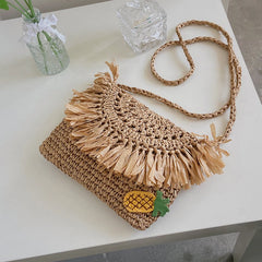 Straw Braided Women's Shoulder Bag Crossbody Beach Messenger Bag