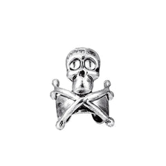 US Dark Skull Ear Clip Retro Gothic Punk Hip-Hop Halloween Earrings