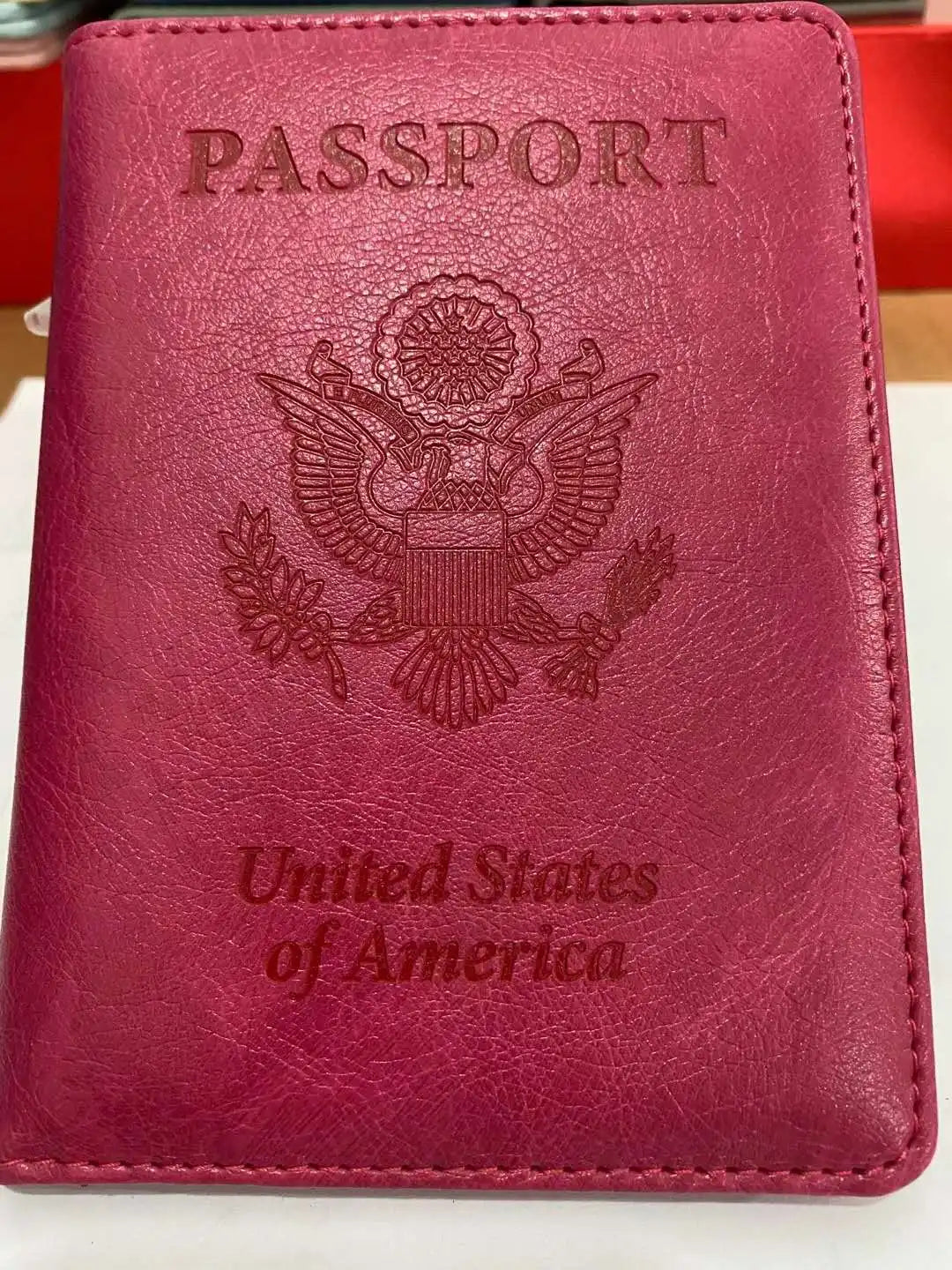 RFID Passport Cover Women Travel Wallet Organizer PU Leather