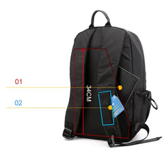 Waterproof Nylon USB Backpack Men Travel Bag Gray