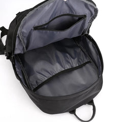Waterproof Nylon USB Backpack Men Travel Bag Gray