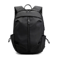 Waterproof Nylon USB Backpack Men Travel Bag Gray
