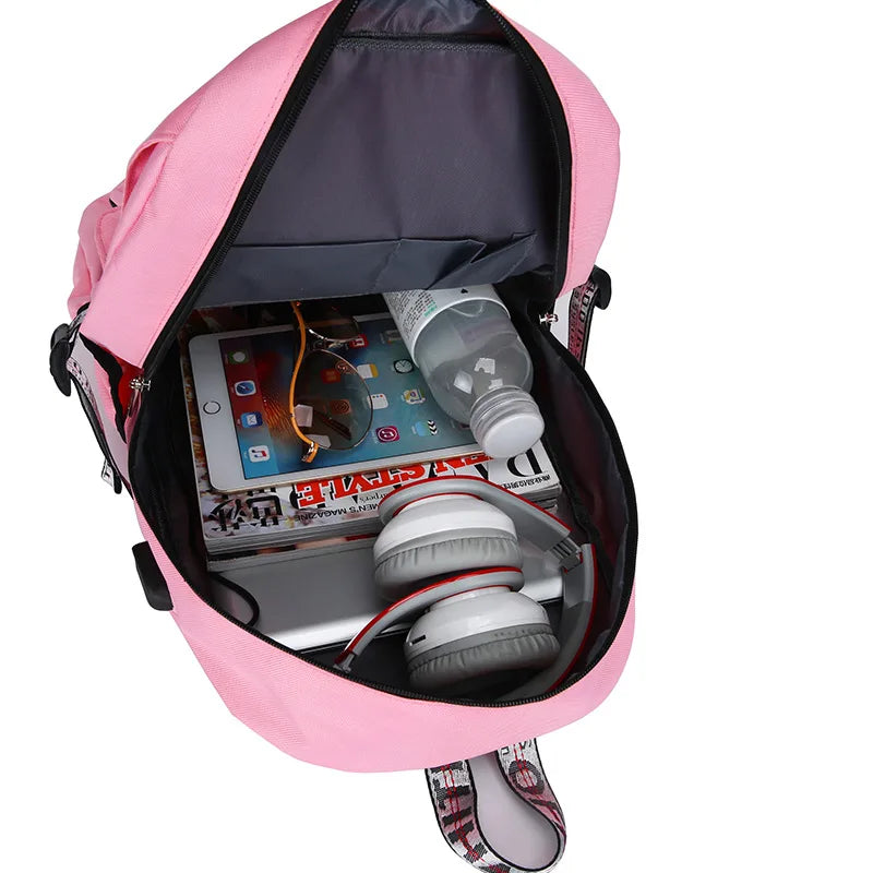 USB Charge Women Backpacks School Bags For Teenagers