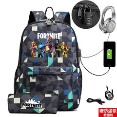 Canvas Backpack USB Charging Mochila Escolar Anime Girls Boys School Backpack