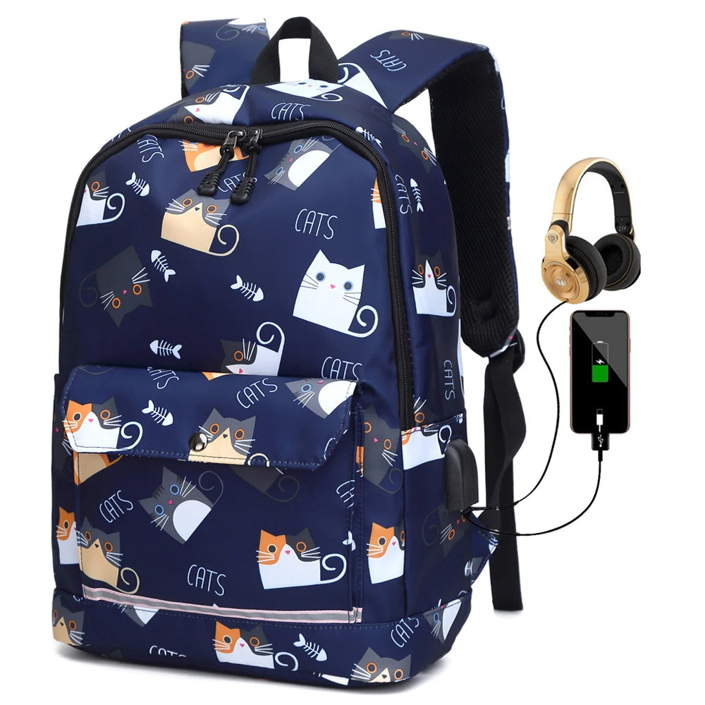 Reflective School Bags for Teenage Girls Waterproof High School Backpack