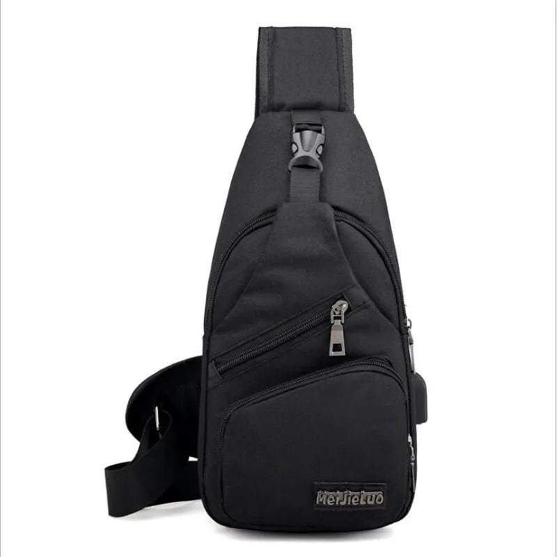 Men Anti Theft Travel Wallet Chest Bag USB Charging Organizer